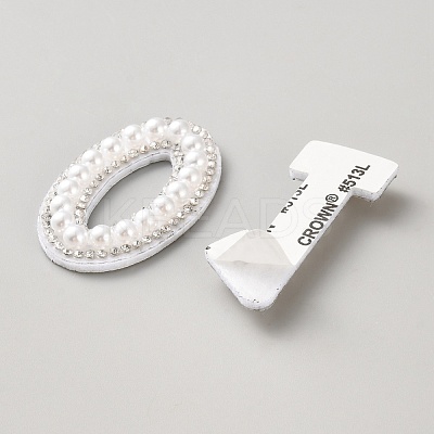 ABS Pearl and Polyester Cloth Iron on/Sew on Patches DIY-WH0888-577-1