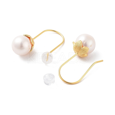 Natural Pearl Dangle Earrings for Women EJEW-E303-10G-1