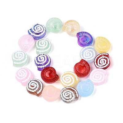 Half Baking Paint Transparent Glass Enamel Beads Strands GLAA-N061-03-1