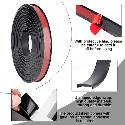 U-Shaped Self-adhesive TPE Edge Guard Strips AJEW-WH0258-212-1