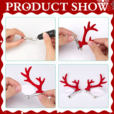 36Pcs 2 Styles Velvet and Plastic Antler Snowman Hand Branch FIND-GF0007-09A-1