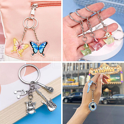 60Pcs 6 Styles Iron Split Key Rings FIND-TA0008-13-1