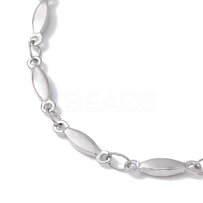 Non-Tarnish 304 Stainless Steel Oval Link Chain Bracelets for Women Men BJEW-JB10271-1