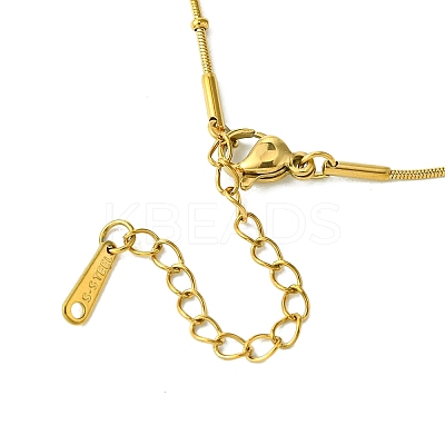 Ion Plating(IP) Initial Letter 304 Stainless Steel Pendant Necklace NJEW-R265-05G-N-1
