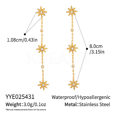304 Stainless Steel Tassel Stud Earrings GP9116-2-1