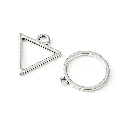 10Pcs Alloy Open Back Bezel Pendants and Links PALLOY-YWC0002-01AS-1