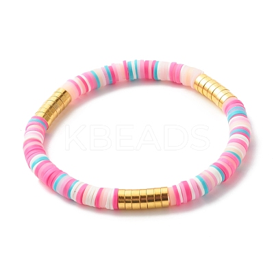 Handmade Polymer Clay Heishi Beads Stretch Bracelets Set BJEW-JB07397-1
