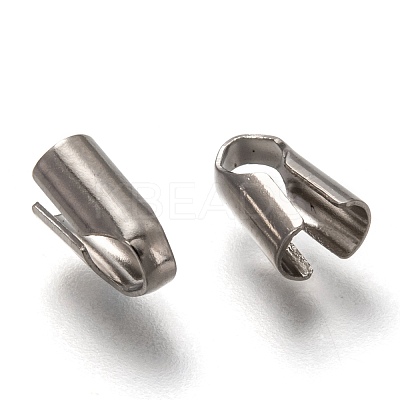 Tarnish Resistant 304 Stainless Steel Folding Crimp Ends X-STAS-G122-09P-B01-1