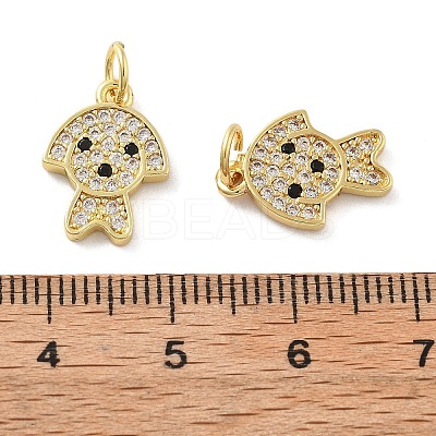 Brass Micro Pave Cubic Zirconia Pendants KK-C092-16G-1