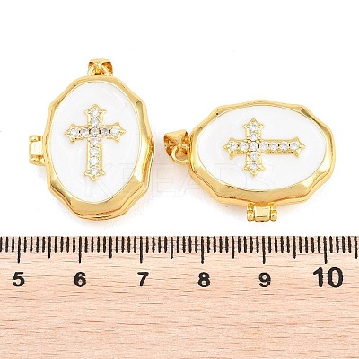 Brass Locket Pendants KK-D232-02G-01-1