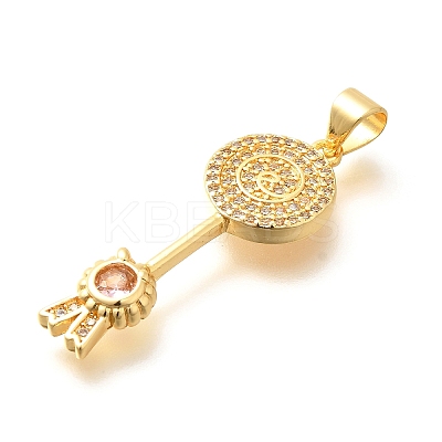 Brass Micro Pave Cubic Zirconia Pendants KK-G519-03G-1