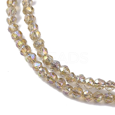 Transparent Electroplate Glass Beads Strands EGLA-H107-01A-AB09-1