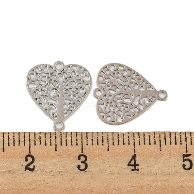 Rack Plating Brass Hollow Out Tree Connector Charms KKC-D001-28P-1
