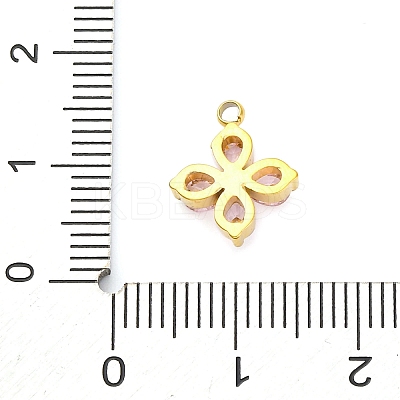 304 Stainless Steel Micro Pave Cubic Zirconia Pendants STAS-U042-06G-01-1