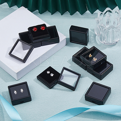 Acrylic Square Loose Diamond Box with Visible Window CON-WH0088-76B-02-1