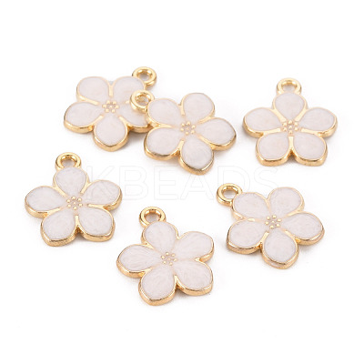 Light Gold Plated Alloy Enamel Pendants ENAM-R136-17F-1