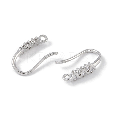 Brass Micro Pave Cubic Zirconia Earring Hooks KK-U008-11P-1
