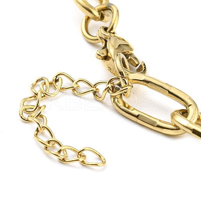 Ion Plating(IP) 304 Stainless Steel Paperclip Chain Bracelets BJEW-M308-01G-1