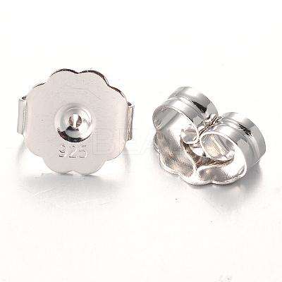 Anti-Tarnish Rhodium Plated Sterling Silver Ear Nuts LS-H909-P-1