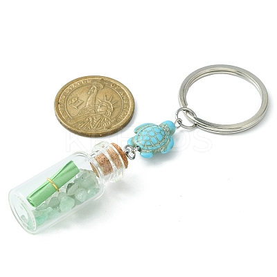 Wishing Bottle Glass Pendant Keychains KEYC-JKC00499-1
