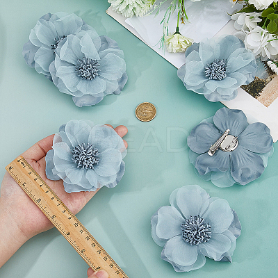 6Pcs Flower Cloth Brooches for Backpack Clothes Wedding Party JEWB-FH0002-38C-1