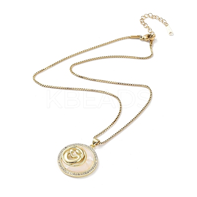Mother's Day Brass Micro Pave Clear Cubic Zirconia Pendant Necklaces LS-NJEW-G126-01A-1