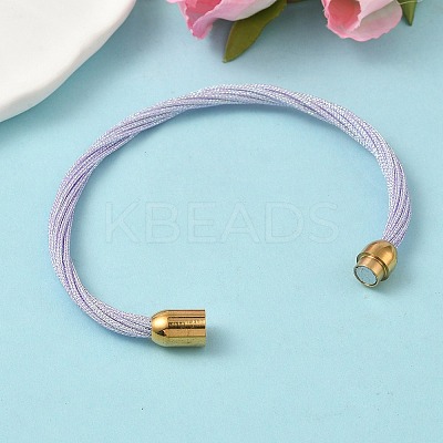 304 Stainless Steel with Polyester Metallic Cord Bracelets for Women BJEW-Z145-01G-27-1