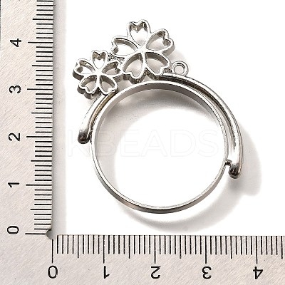 Rotatable Alloy Swivel Open Back Bezel Pendants PALLOY-I223-20P-1