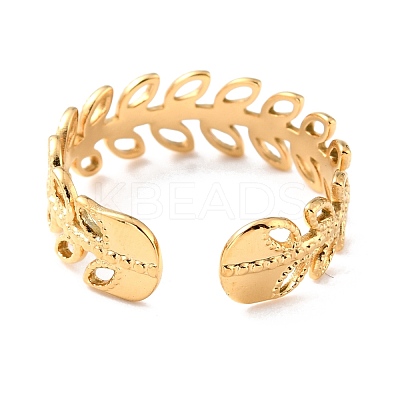 Ion Plating(IP) 304 Stainless Steel Finger Rings RJEW-L102-32G-1