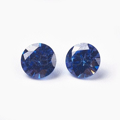 Cubic Zirconia Pointed Back Cabochons ZIRC-WH0001-B10-1