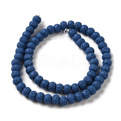 Natural Lava Rock Dyed Beads Strands G-Z036-B01-16-1