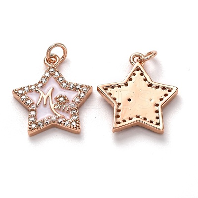 Brass Clear Cubic Zirconia Pendants KK-B028-05-B-1