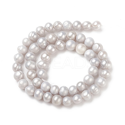 Potato Electroplated Natural Cultured Freshwater Pearl Beads Strands PEAR-TAC0002-01A-1