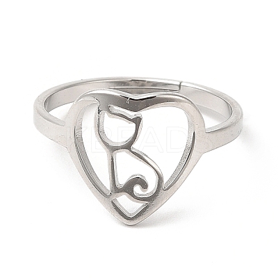 Non-Tarnish 201 Stainless Steel Finger Ring RJEW-E063-03P-1