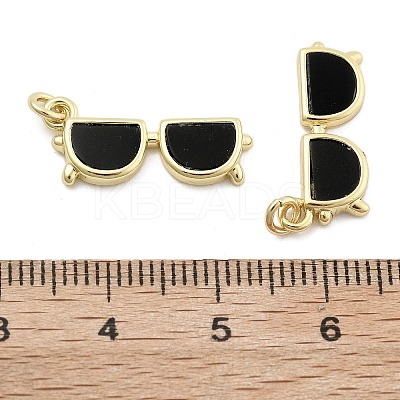 Brass Enamel Pendants KK-U060-27G-1