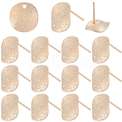 40Pcs Brass Stud Earrings Findings KK-SC0006-87G-1