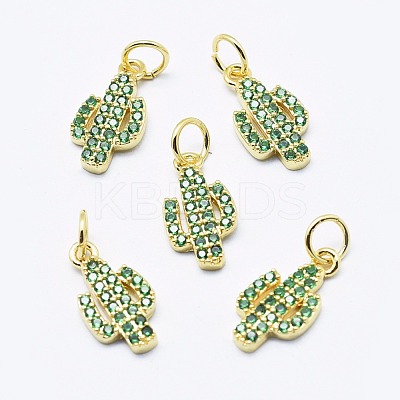 Brass Micro Pave Cubic Zirconia Charms ZIRC-G130-26G-02-NR-1