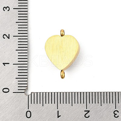 Natural Mixed Gemstone Chip 304 Stainless Steel Heart Connector Charms KK-P300-31G-1