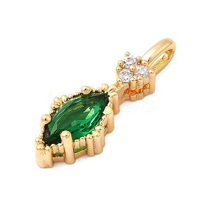Brass Micro Pave Cubic Zirconia Pendants KK-F916-18G-03-1