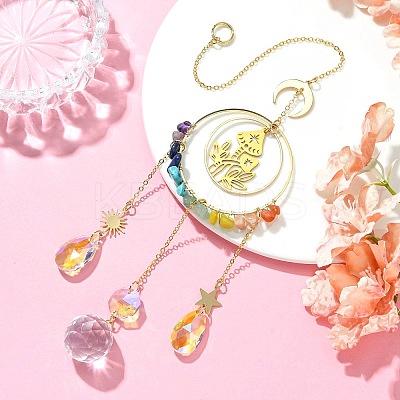Alloy Cable Chains Mushroom Pendant Decorations HJEW-TA00148-1