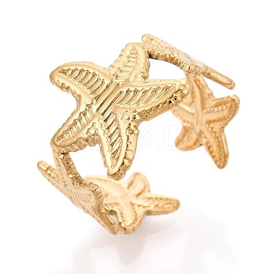 Ion Plating(IP) 304 Stainless Steel Cuff Open Rings for Women RJEW-N052-14G-1