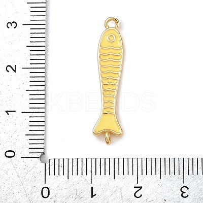 Brass Enamel Fish Connector Charms KK-L255-15G-04-1