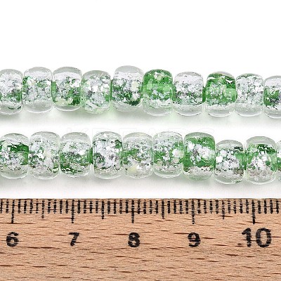 Luminous Handmade Silver Foil Glass Beads Strands FOIL-N029-02B-06-1