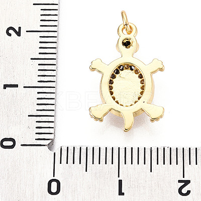 Brass Micro Pave Clear Cubic Zirconia Pendants KK-N268-14G-1