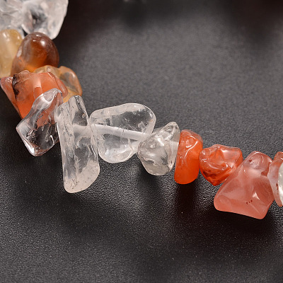 Chips Gemstone Beaded Stretch Bracelets BJEW-JB01825-03-1
