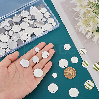 300pcs 3 style Flat Round Acrylic Mirror Sew on Rhinestone DIY-PH0013-83-1