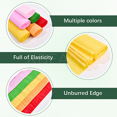 6 Rolls 6 Colors Handmade Crepe Paper DIY-CP0012-89E-1