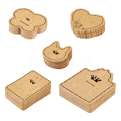 150Pcs 5 Styles Kraft Paper Earring Display Cards DIY-TA0006-04-1