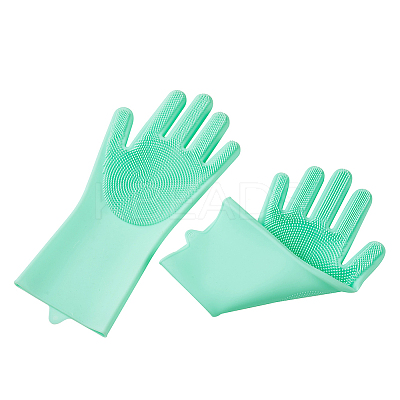 Silicone Dishwashing Gloves AJEW-TA0016-04A-1