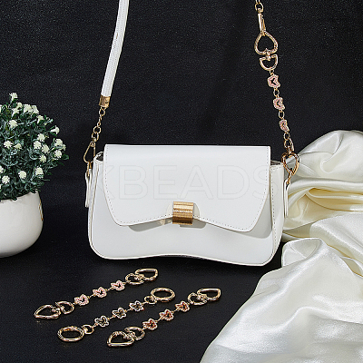 6Pcs 3 Styles Iron Glass with Enamel Butterfly Bag Extension Chains FIND-FH0016-70-1